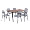 Armen Living Messina and Lucy 7 Piece Rectangular Dining Set SETMSDIGR7D - alternate 1